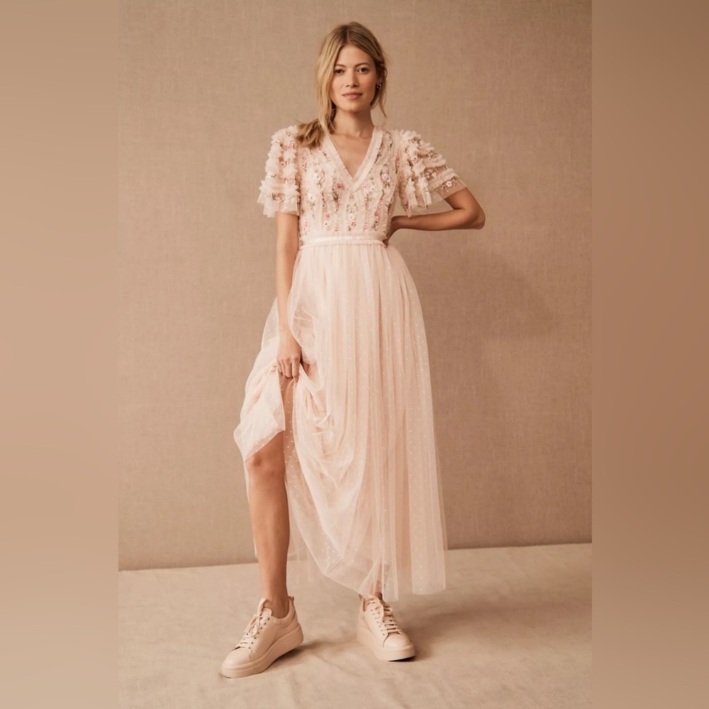 Needle & Thread Florentina Short Sleeve Ankle Dress Anthropologie